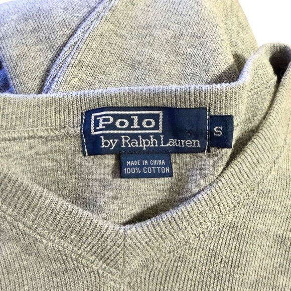 Polo Ralph Lauren Men’s Gray V-Neck Sweatshirt Pullover Size S / Small - Picture 4 of 6